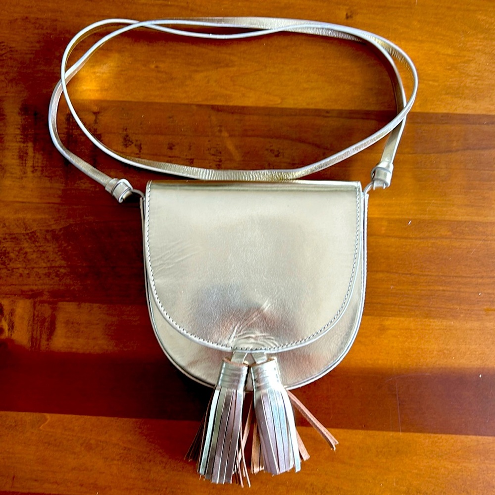 Gold Leather J Crew Crewcuts Purse